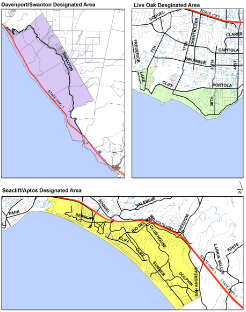Santa Cruz County Beach Neighborhood Designated Areas